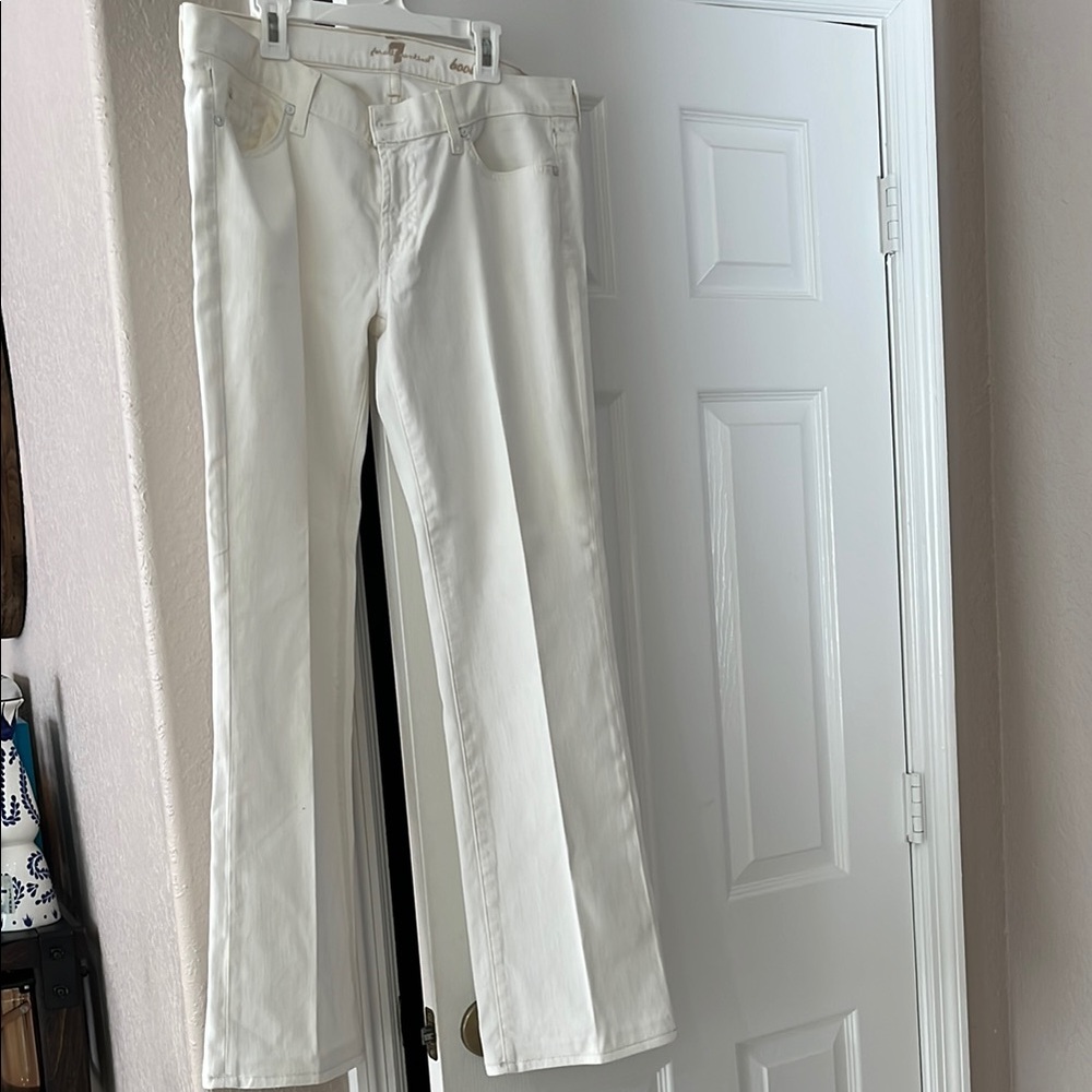 7 For All Mankind Women's Boot Cut Jeans - White